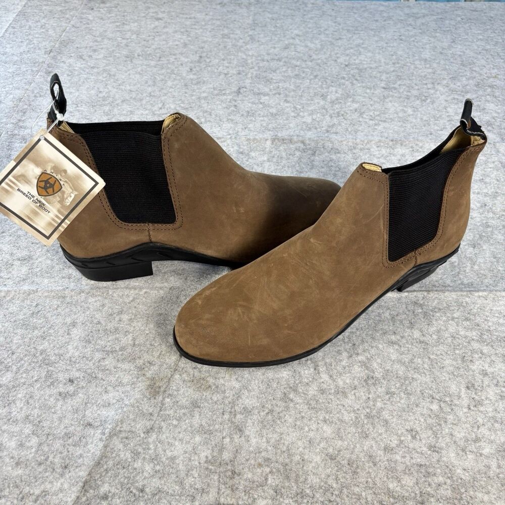 Ariat Heritage Equestrian Tan Leather Suede Chelsea Boots Womens 11 Brazil NWT